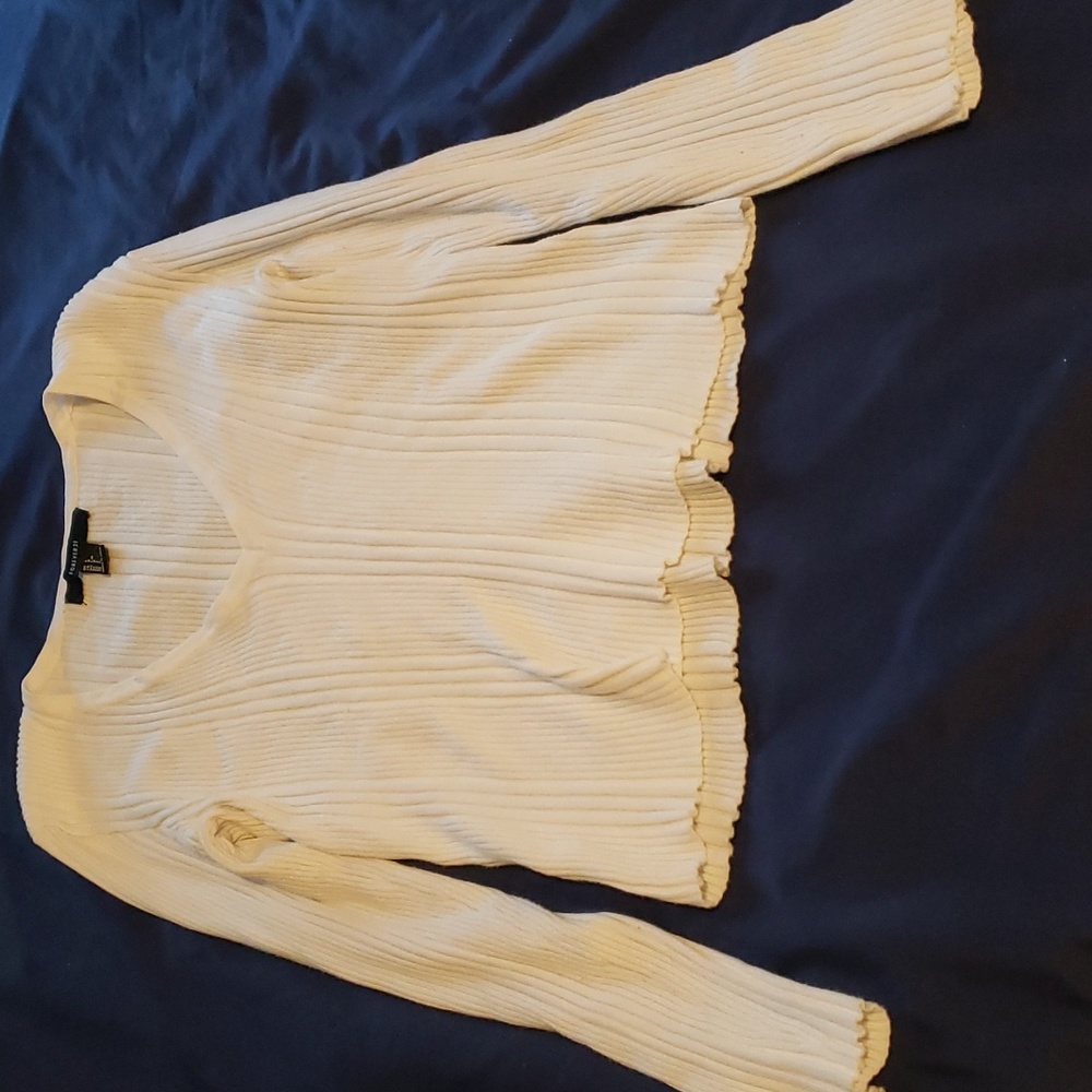 Forever 21 V-neck Cream Sweater